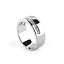 Anillo ancho con carril circonitas blancas 